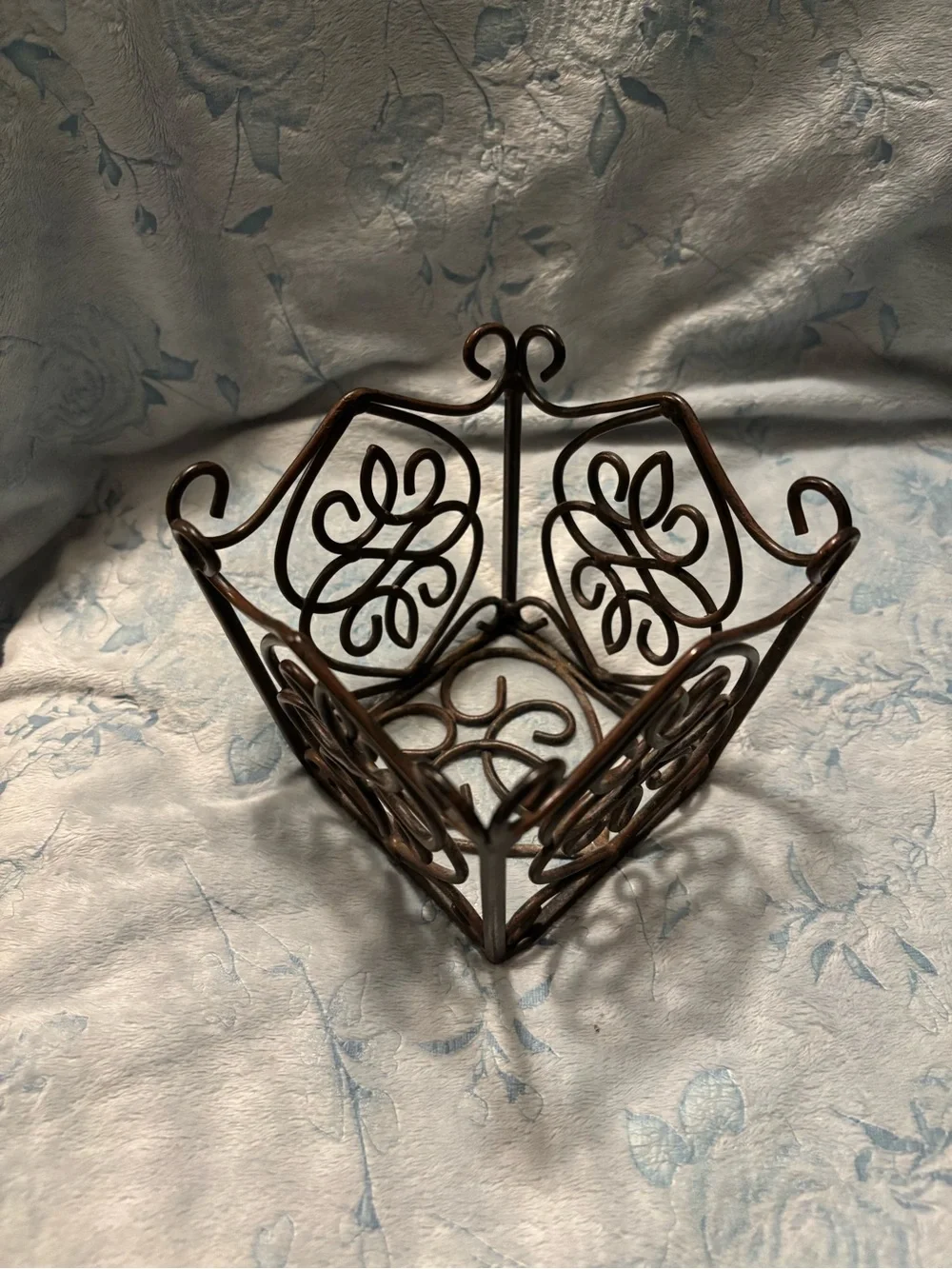 Decorative Scrollwork Metal Candle/ Plant Holder - Bronze Finish